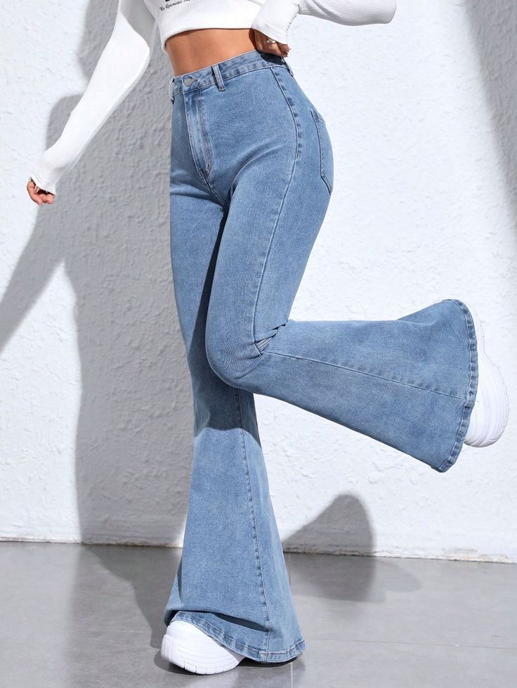 Light Blue Bell Bottom Jeans