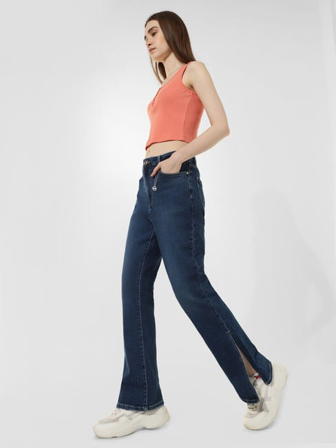 Dark Blue High Rise Paola Flared Jeans
