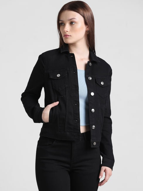 Denim Black Jacket Women