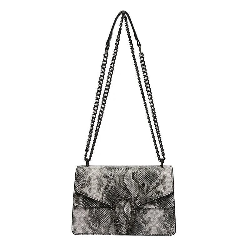 Snake Print Shoulder handBag