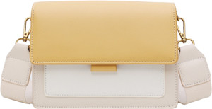 Contrast Color Leather Crossbody Bag