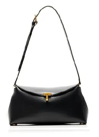 T-shaped buckle texture leather handbag